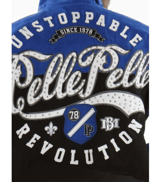 Pelle Pelle Men’s Revolution Black And Blue Jacket