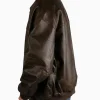 Pelle Pelle Sanded Antique Dark Brown Leather Jacket For Men's