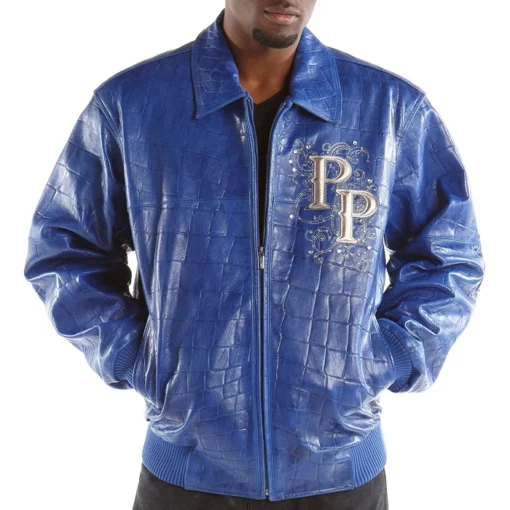 Pelle Pelle Shoulder Crest Blue Leather Jacket