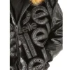 Pelle Pelle Signature Black Fur Hood Leather Jacket For Men's
