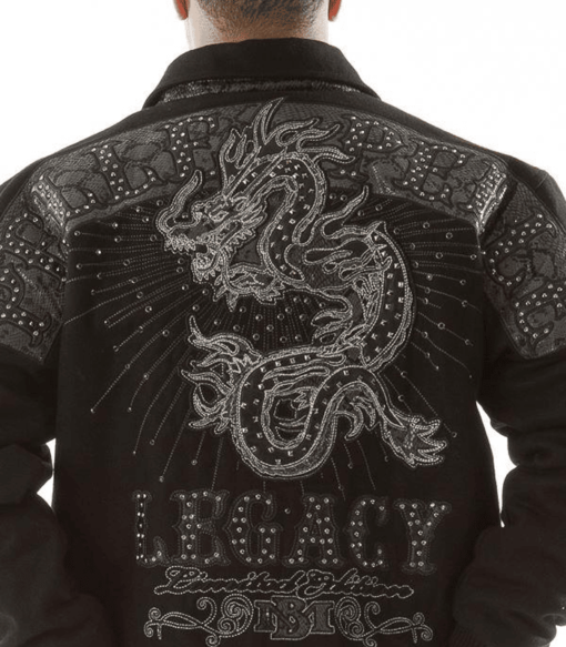 Pelle Pelle Men’s Snakeskin Dragon Black Jacket