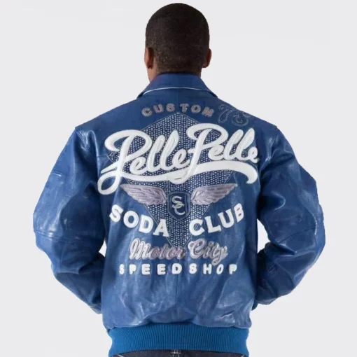 Pelle Pelle Soda Club Blue Leather Men's Jacket