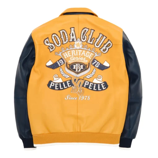 Pelle Pelle Soda Club Heritage Series MB 1978 Yellow Real Leather Jacket