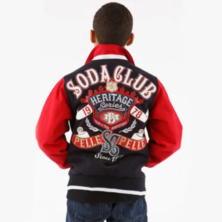 Pelle Pelle Soda Club Navy Kids Wool Jacket