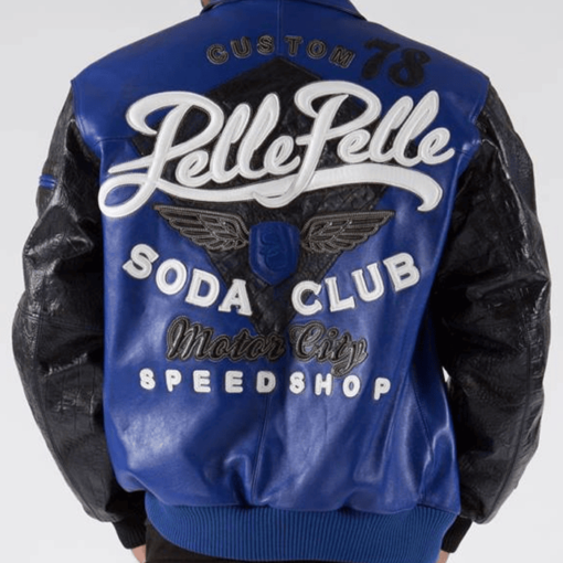 Pelle Pelle Men’s Soda Club Sportster Blue Leather Jacket