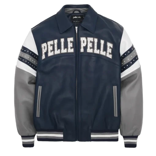 Pelle Pelle Soda Club Vintage Arches 1978 Navy Blue Leather Jacket