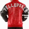 Pelle Pelle Studded Letterman Red Leather Jacket