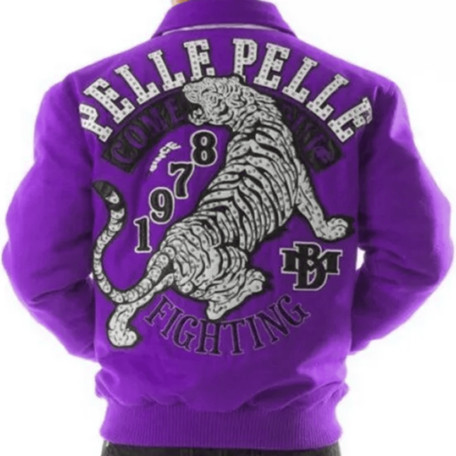 Pelle Pelle Come Out Fighting Purple Tiger Wool Jacket