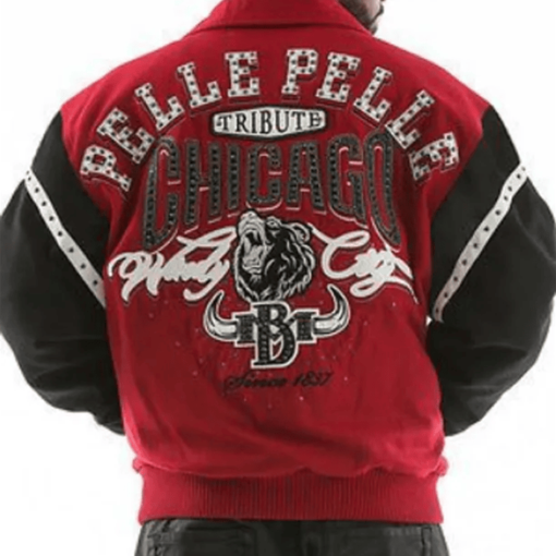 Pelle Pelle Chicago Bull Maroon Varsity Jacket
