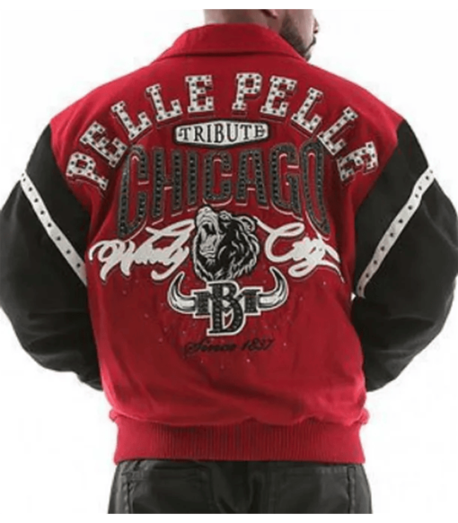 Pelle Pelle Chicago Bull Maroon Varsity Jacket