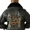 Pelle Pelle Veni Vidi Vici 1978 Men's Black Fur Collar Full Grain Leather Jacker