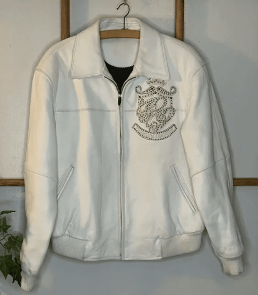 Pelle Pelle White Stud Marc Buchanan Leather Jacket