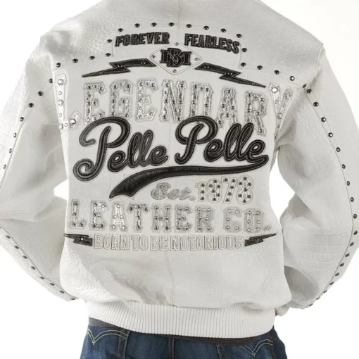 Pelle Pelle White Legendary Studded Real Leather Jacket