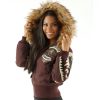 Pelle Pelle Women American Bombshell Brown Fur Hood Jacket