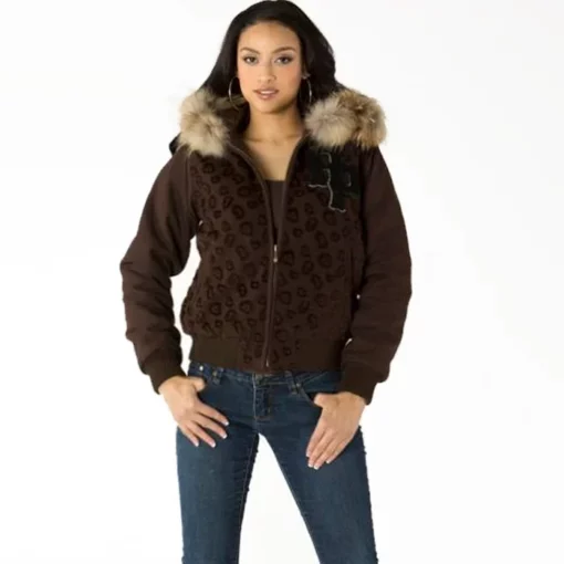 Pelle Pelle Women Anniversary Brown Fur Hooded Jacket