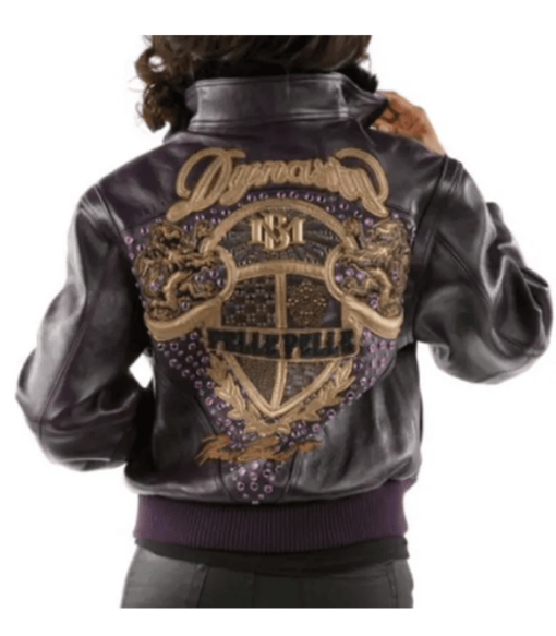 Pelle Pelle Women Dynasty Purple Leather Zippered Jacket