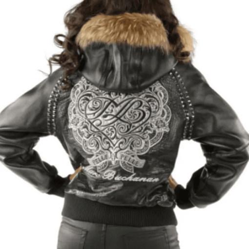 Pelle Pelle Women Vintage Black Hooded Leather Zippered Jacket