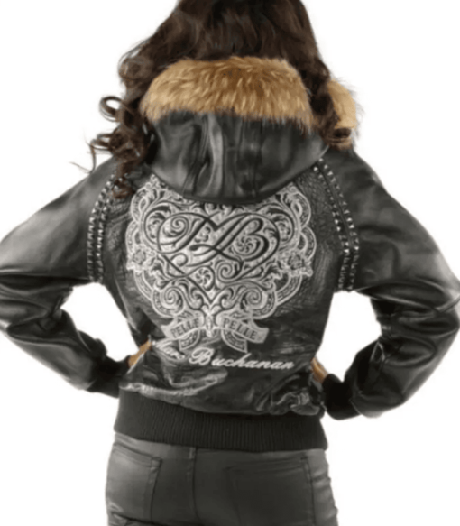 Pelle Pelle Women Vintage Black Hooded Leather Zippered Jacket