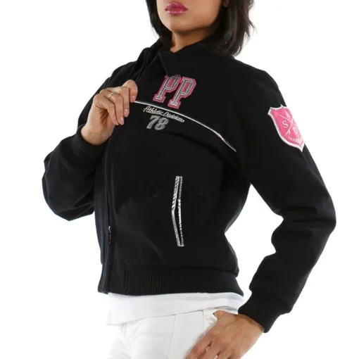 Pelle Pelle Women's 1978 Athletic Division MB Super Sport Black Jacket