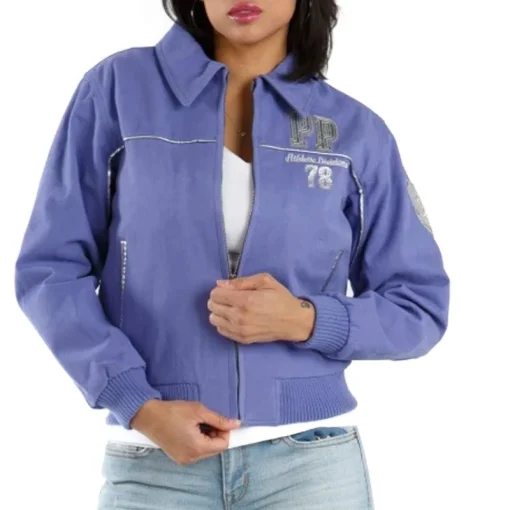 Pelle Pelle Women's 1978 Athletic Division MB Super Sport Purple Wool Jacket
