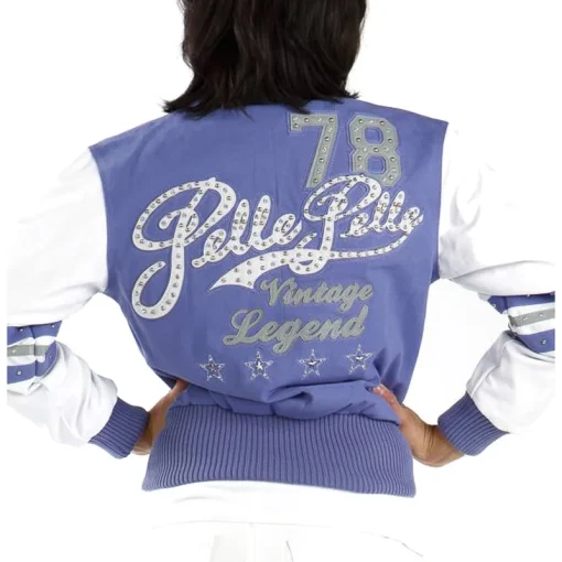 Pelle Pelle Women's 78 Vintage Legend Lavender and White Studded Wool Jacket