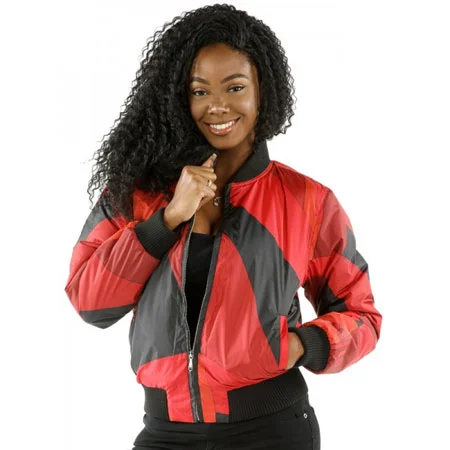 Pelle Pelle Womens Abstract Nylon Red Jacket
