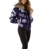 Pelle Pelle Women's American Legend Limited Edition Purple Hooded Varsity Jacket