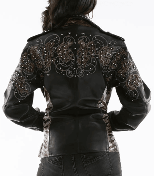 Pelle Pelle Womens Biker Black Plush Jacket