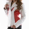 Pelle Pelle Womens Biker White Plush Jacket