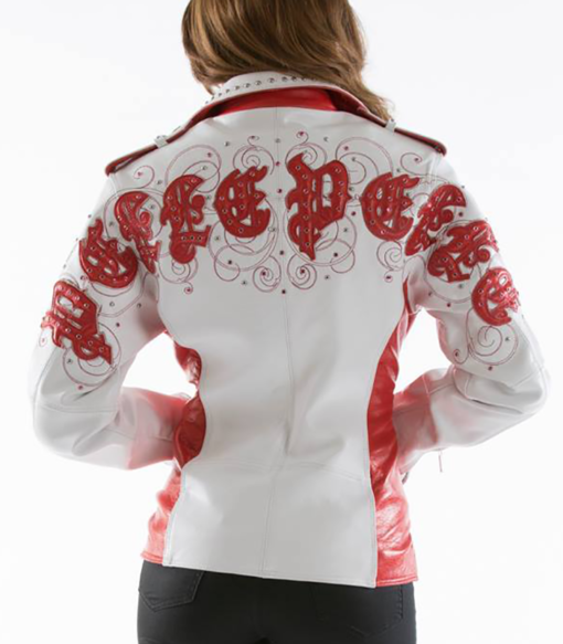 Pelle Pelle Womens Biker White Plush Jacket