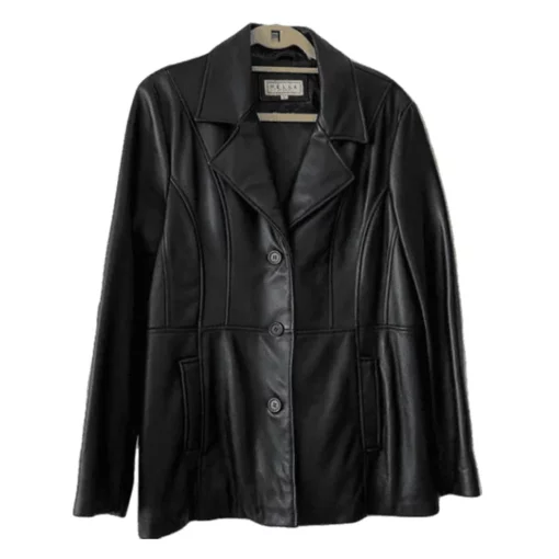 Pelle Pelle Womens Black Real Leather Coat