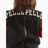 Pelle Pelle Womens Gator P Crimson Black Top Wool Jacket