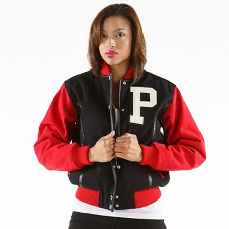 Pelle Pelle Womens Gator P Crimson Black Wool Jacket
