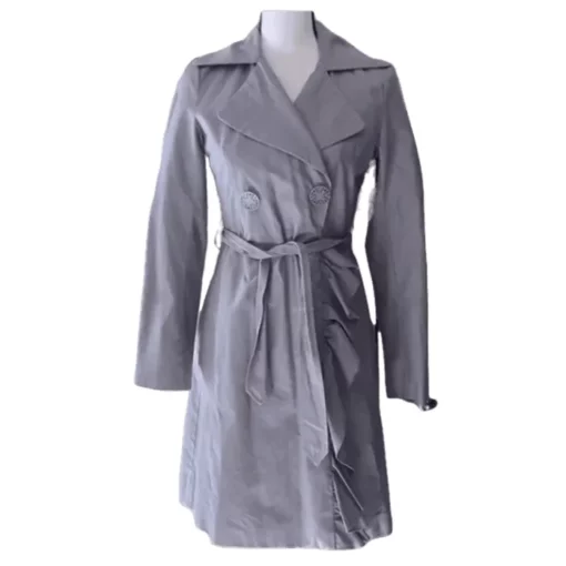 Pelle Pelle Womens Gray Long Trench Coat