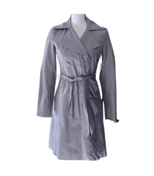 Pelle Pelle Womens Gray Long Trench Coat
