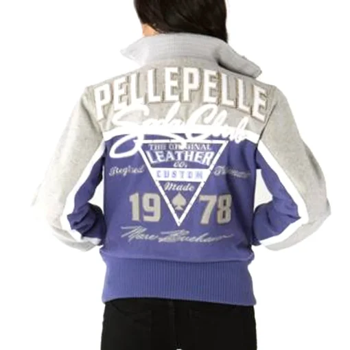 Pelle Pelle Women's Original Soda Club Made Marc Buchanan 1978 Purple and Grey Wool Jacket