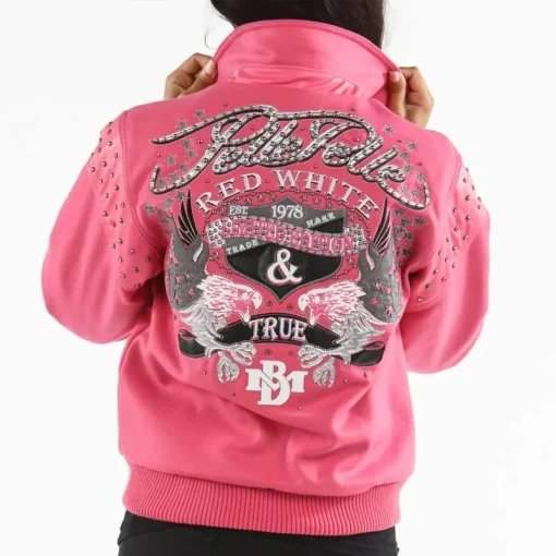 Pelle Pelle Women’s Red White MB 1978 True Pink Wool Jacket