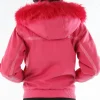 Pelle Pelle Women's Supreme Club Fur Hooded Pink Wool Jacket