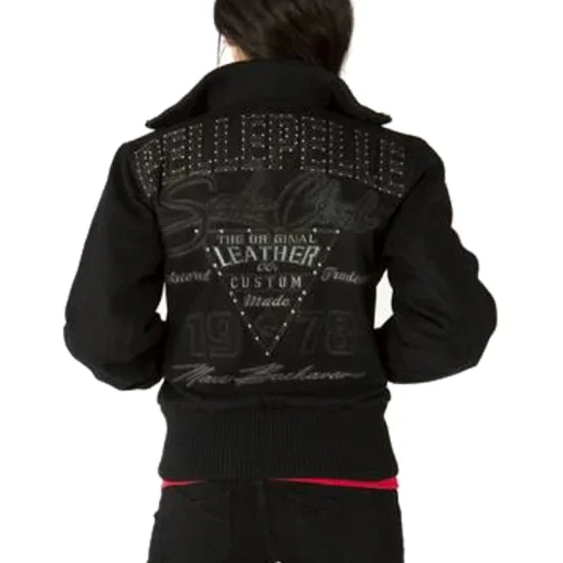 Pelle Pelle Women's The Original Soda Club Custom Made Marc Buchanan 1978 Black Wool Jacket