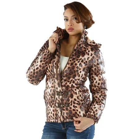 Pelle Pelle Women's Ultimate Signature Cheetah Brown Winter Coat