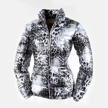 Pelle Pelle Women’s Ultimate Signature Cheetah Print White Winter Coat