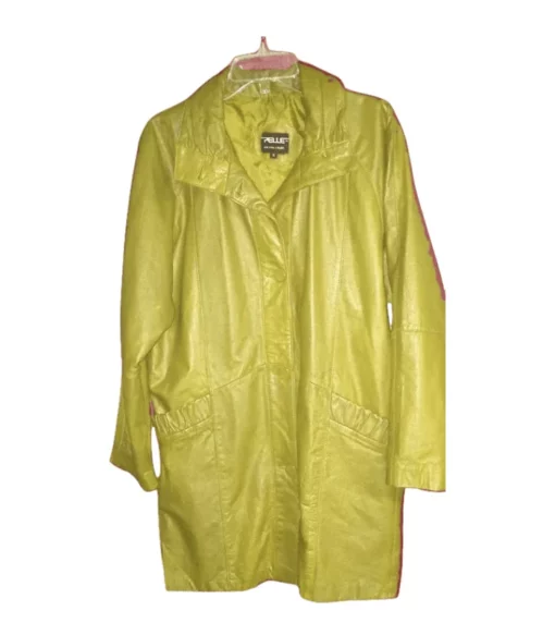 Pelle Pelle Womens Yellow Long Leather Coat