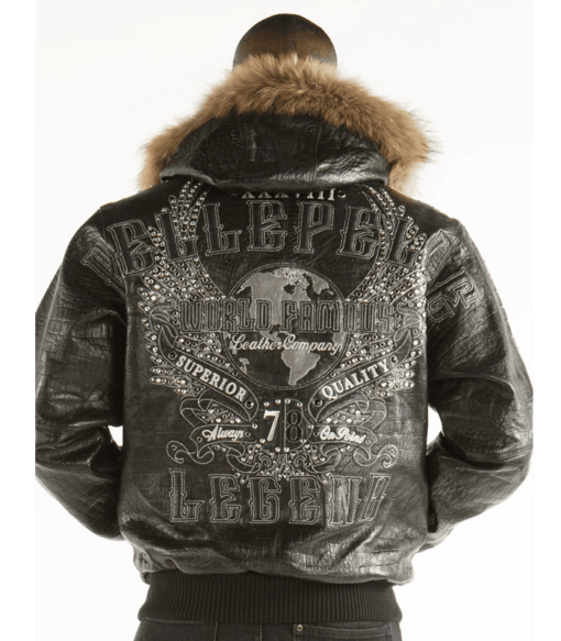 Pelle Pelle World Famous Legend Black Leather Jacket With Fur Hood