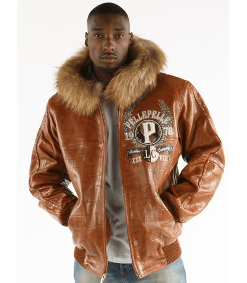 Pelle Pelle Mb Emblem Brown Leather Jacket