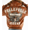 Pelle Pelle Mb Emblem Fur Hood Brown Leather Jacket