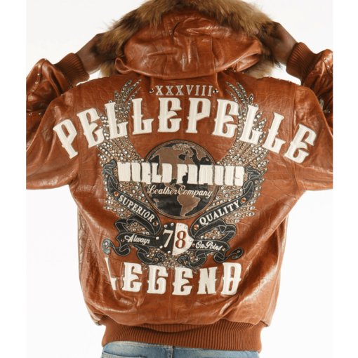 Pelle Pelle World Famous Legend Brown Leather Jacket With Fur Hood