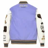 Pelle Pelle World Famous MB 1978 Purple and White Varsity Wool Jacket with Leather Sleeves