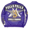 Pelle Pelle World Famous Marc Buchanan 1978 Studded Purple Real Leather Jacket