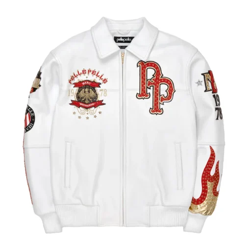 Pelle Pelle World Famous Marc Buchanan 1978 White Leather Jacket