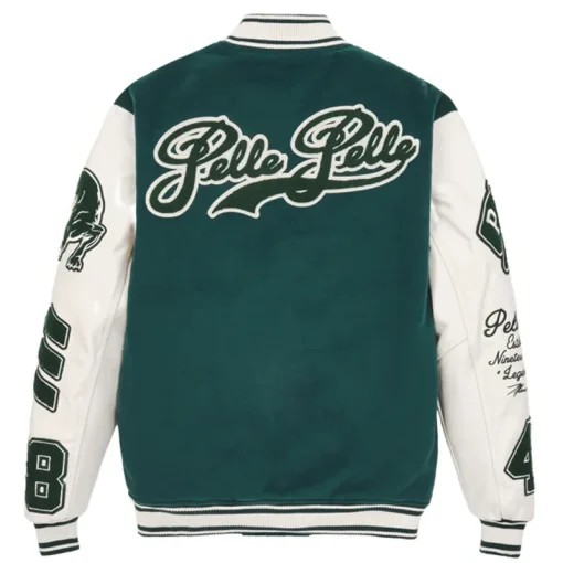 Pelle Pelle World Famous Marc Buchanan Green Varsity Wool Jacket